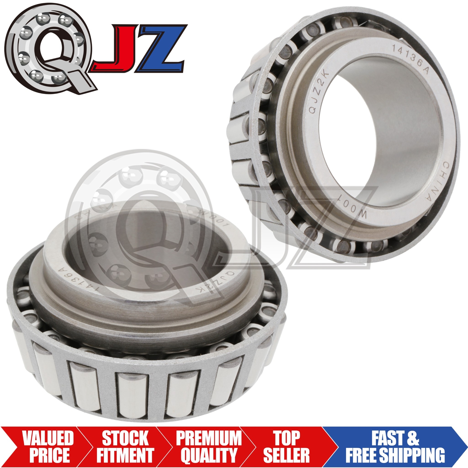 [2-Pack] 14136A Tapered Roller Bearing Inner Cone 1.375" (Bore) x 1.052" (Width)
