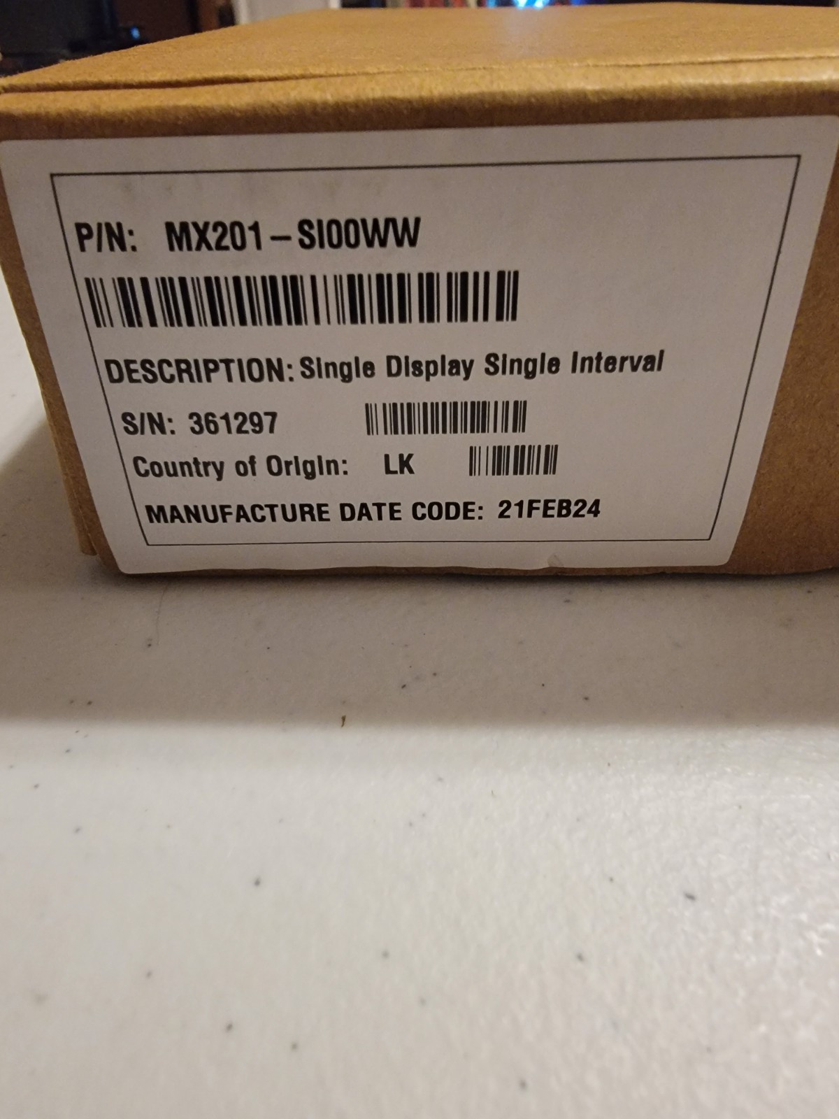 Zebra MX201-SI00WW MP6000/7000 Scanner/Scale Pole Display, Single Interval - NIB