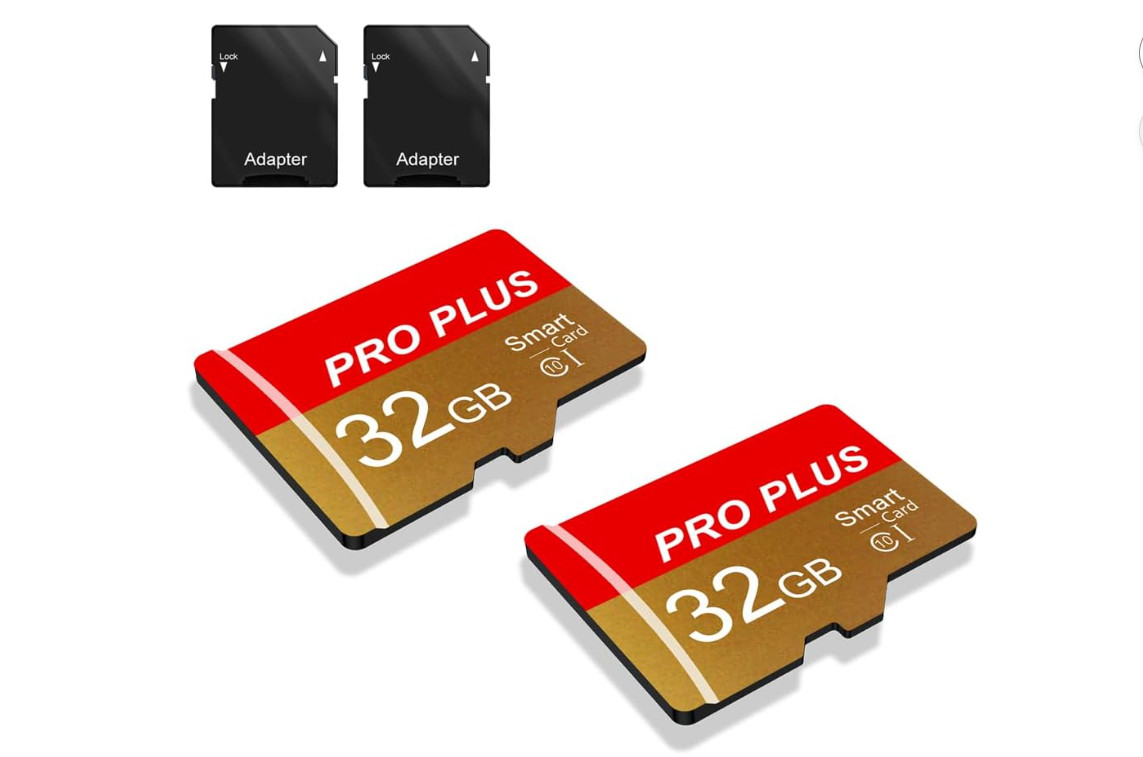 2 Pack TF Card 32GB with Adapter, High Speed Memory Card, UHS-I C10 A1 Memory TF