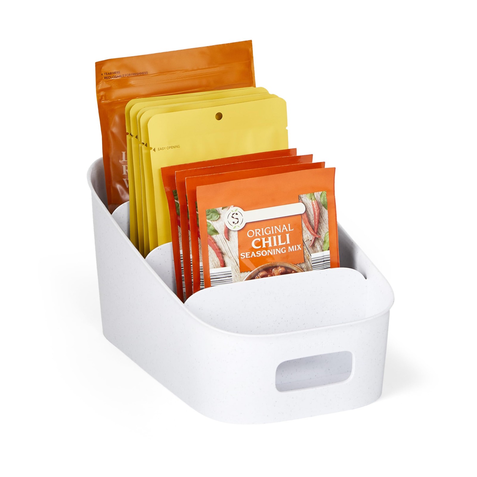 YouCopia ShelfBin Packet Organizer, Tiered Speckled White