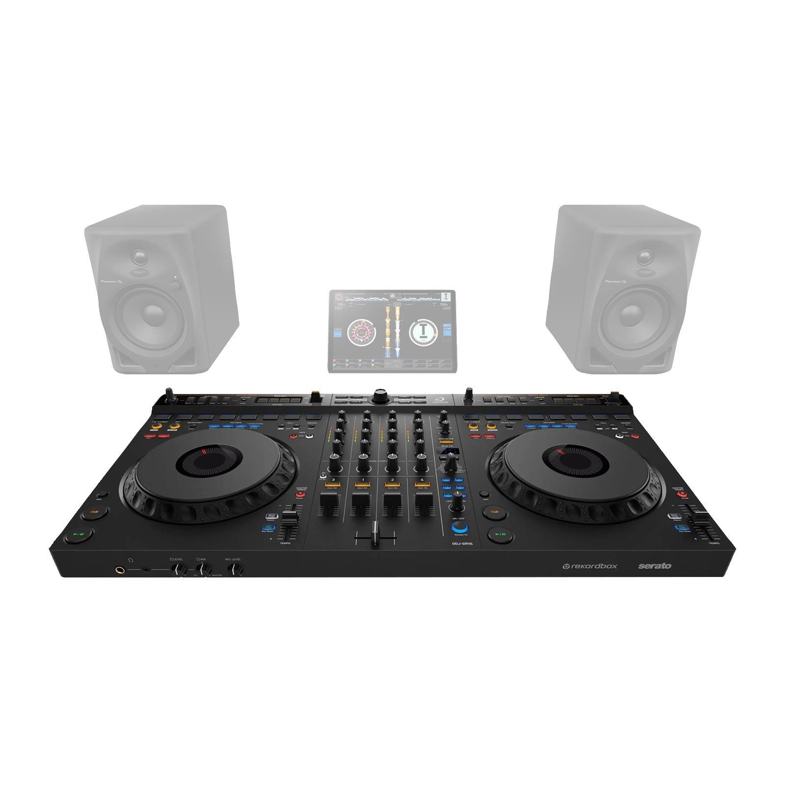 AlphaTheta DDJ-GRV6 4 Channel DJ Controller w 12" Speakers Package