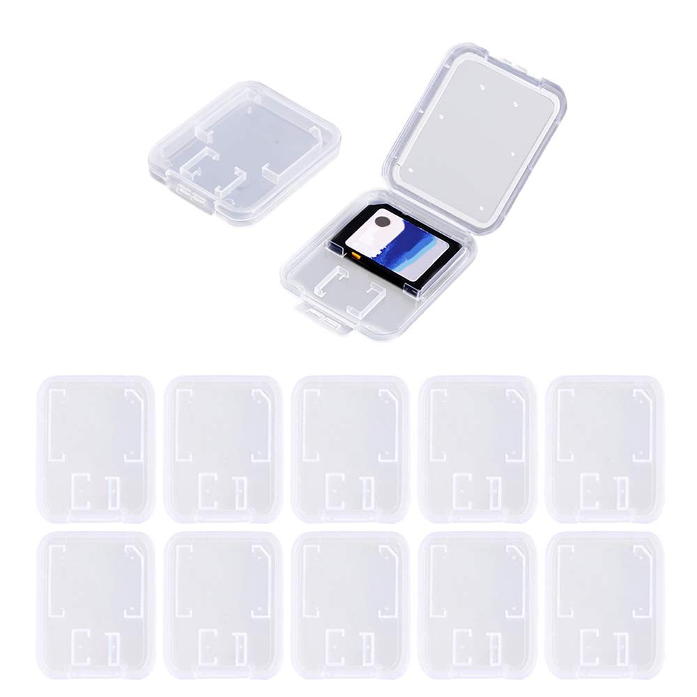 Clear Plastic Memory Card Case Compatible with SD SDHC SDXC Micro White