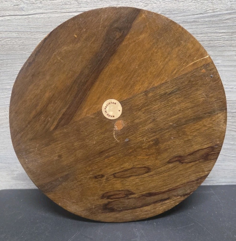 Collapsible Rosewood Folding Basket Bowl Trivet Hand Carved Tree StarGate D6