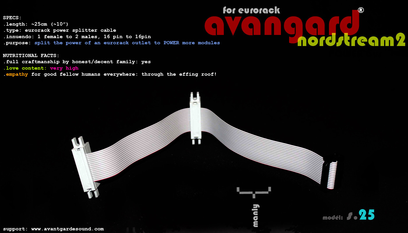 Avantgarde Sound • S25 • 25cm Eurorack Power Splitter Ribbon Cable • NordStream2