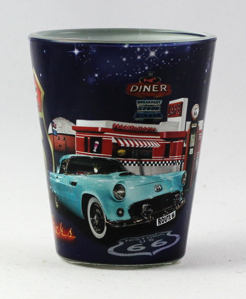 ROUTE 66 RETRO COLLAGE SHOT GLASS RTP