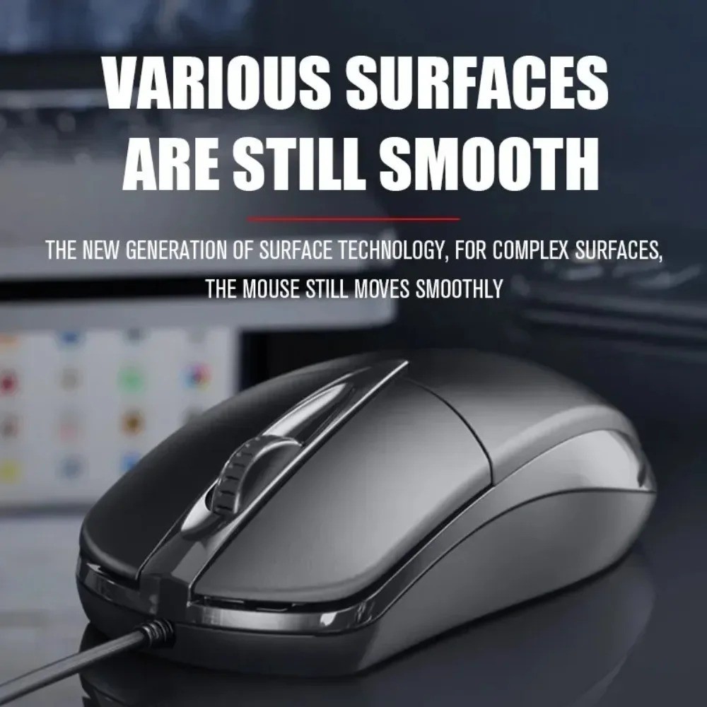USB 2.0 Optical Wired Scroll Wheel Mouse PC Laptop Notebook Desktop Black Mice