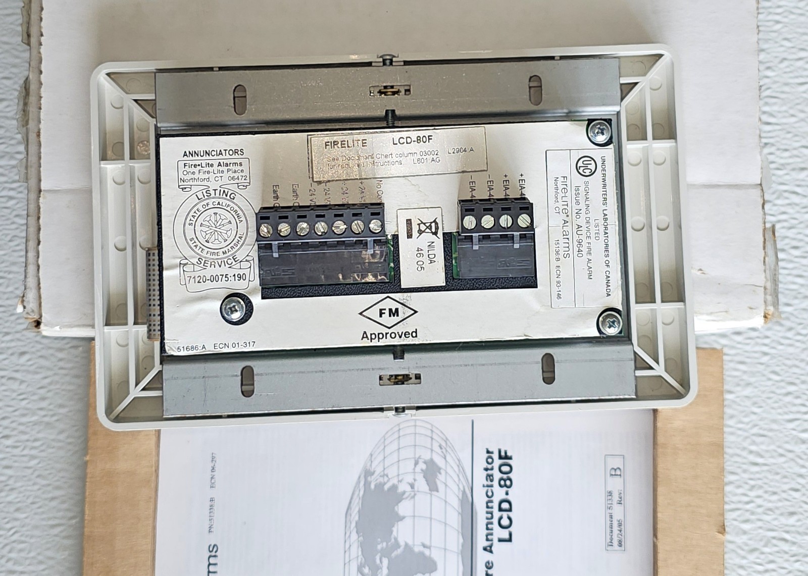 Fire-Lite LCD-80F fire alarm annunciator