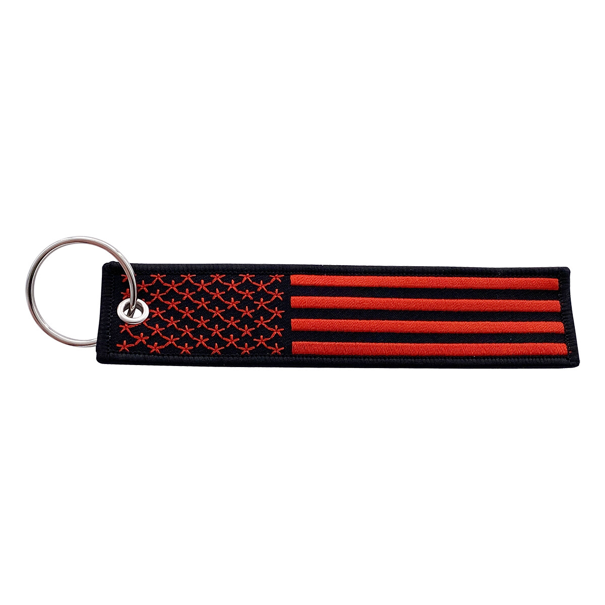 American USA Flag Keychain Key Tag - Cars, Bikes, Luggage, Bags, Etc (Red)