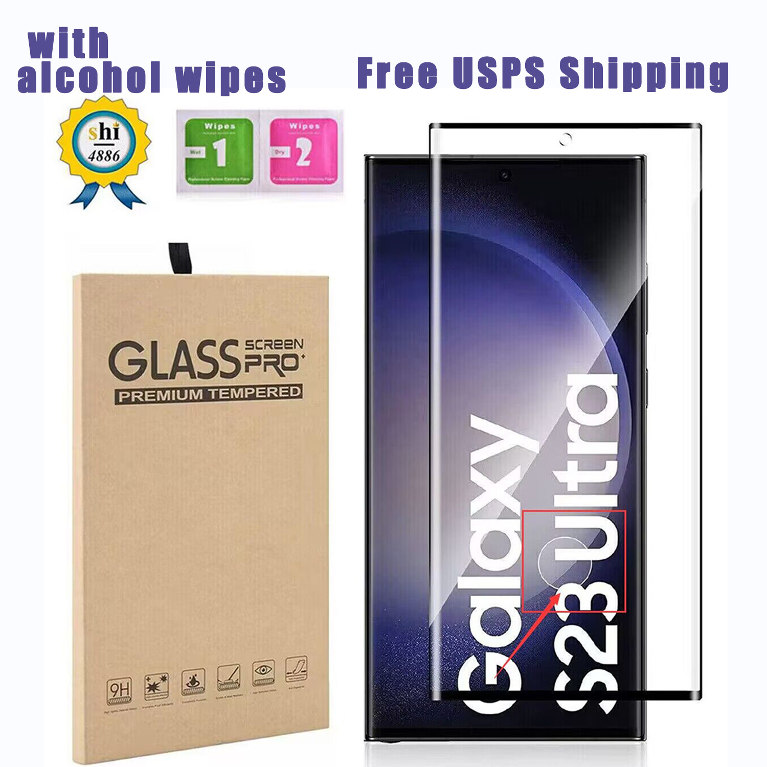 Tempered Glass Screen Protector For Samsung Galaxy S23 Ultra SM-S918U