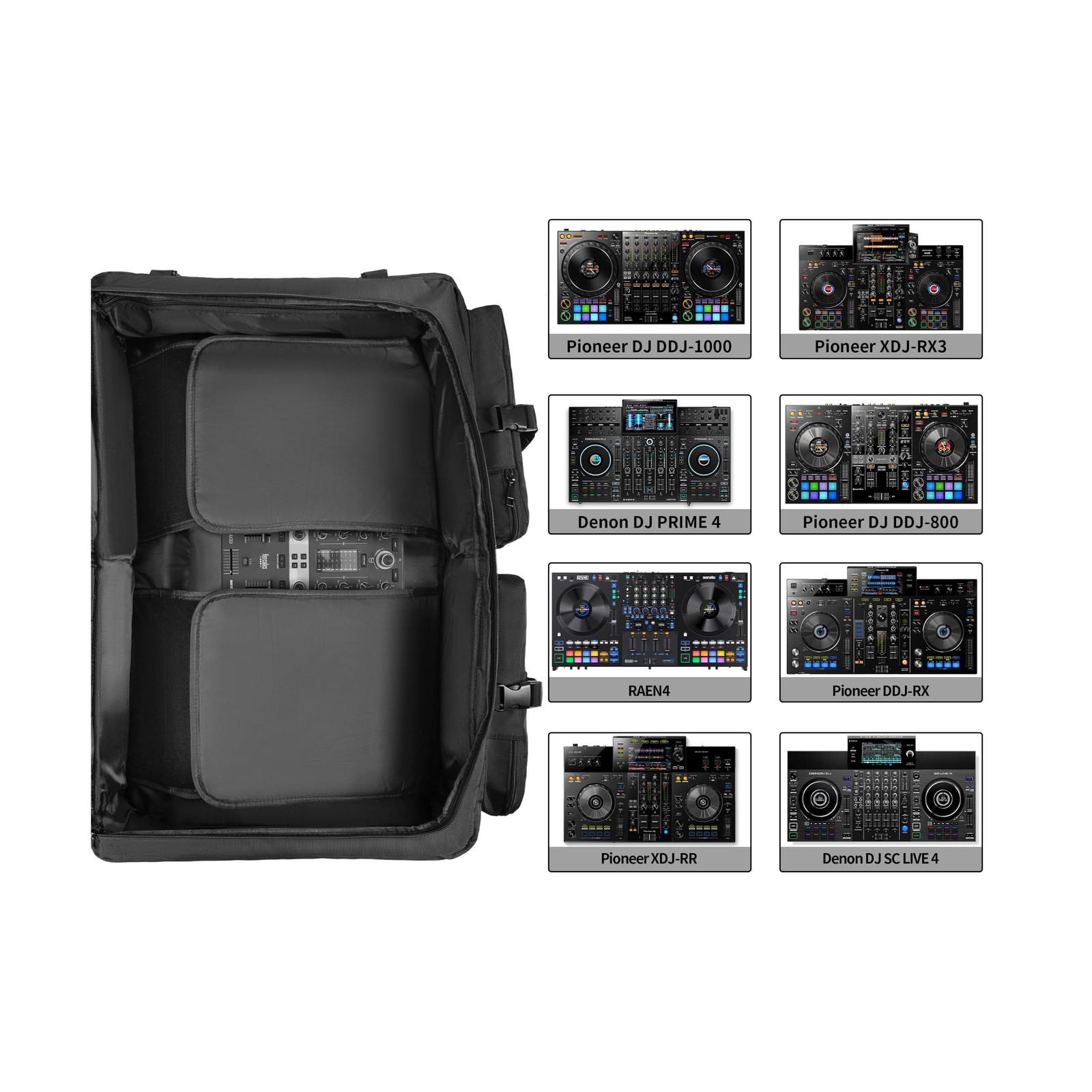 Rabjen DJ Backpack for Club Gigs, DJ Mixer Case Compatible with Pioneer DDJ-R...
