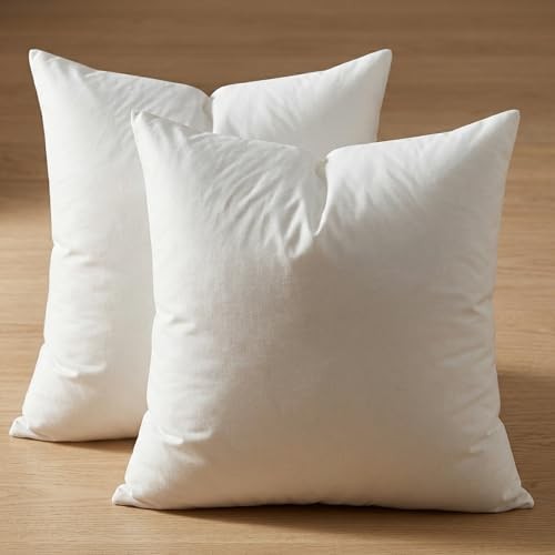 Down Feather Throw Pillow Inserts, 18x18 Pillows Set of 18x18 Inch (Pack of 2)