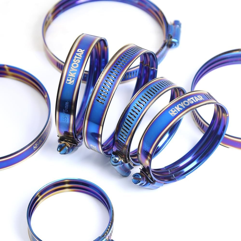 American Double Layer Adjustable Stainless Steel Clamp, Titanium Blue, Diameter