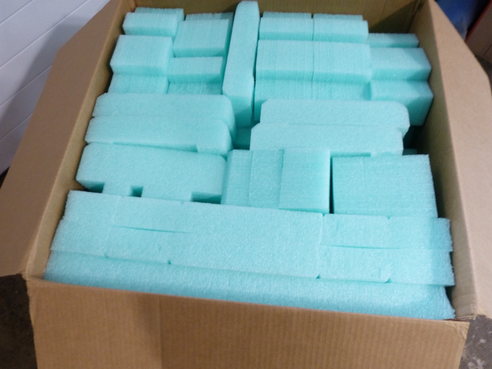 Large Box of Green Polyethylene Foam Padding 2" to 4" thick multiple sizes