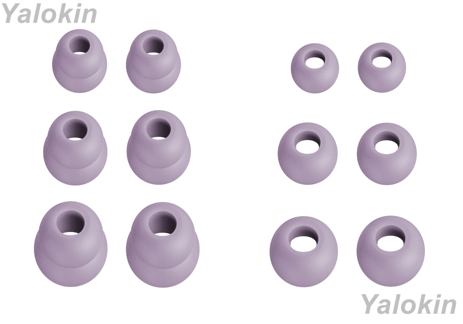 12pcs Light Purple Gray (DF-3SZ) Eartips for Google Pixel Buds Pro and A Series