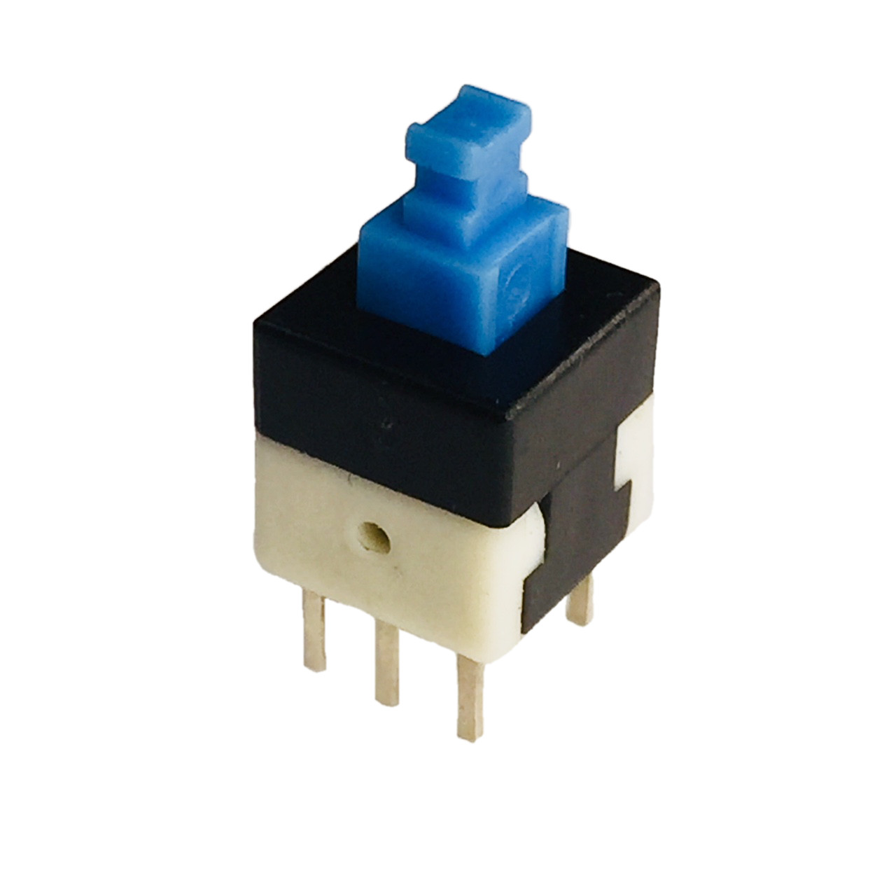 TL2285EE Switch Push Button ON ON DPDT Plunger 0.1A 30VDC Latching PC Pins Thru-