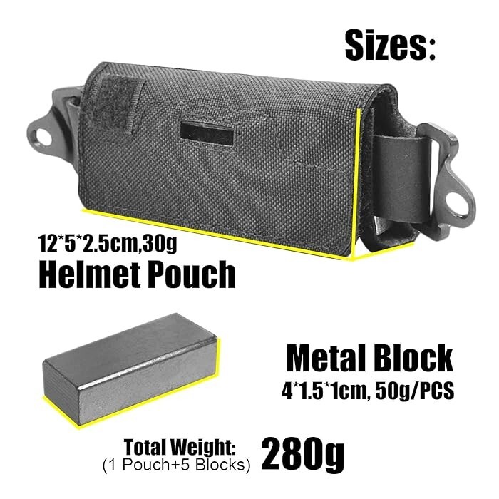 Fast Tactical NVG Counterweight Kit OPS-Core Helmet Bag Containing 5 Lead Blocks