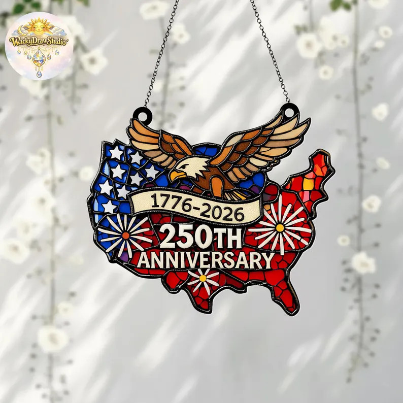 Patriotic Eagle Suncatcher Acrylic USA Window Decor