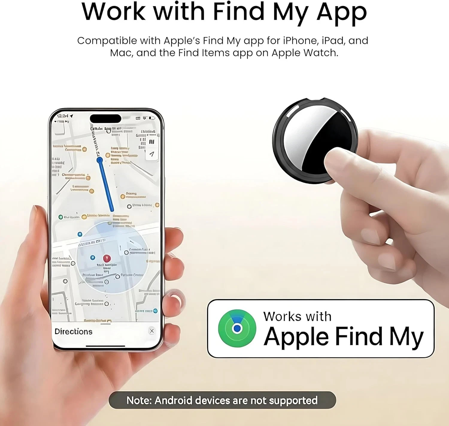 4 Pack Tracker Tags [Apple Mfi Certified] Work with Apple Find My(Ios Only)