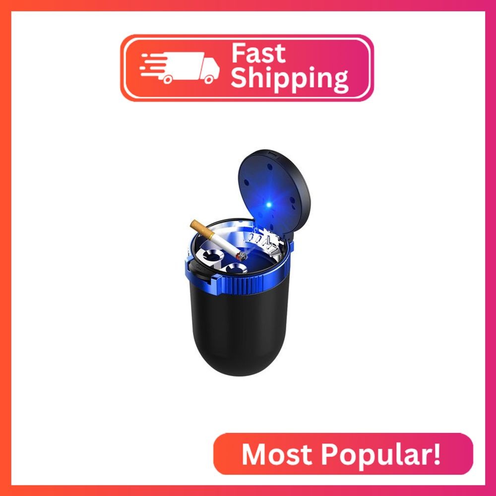 Dickno Car Ashtray with Lid, Detachable Stainless Smokeless Auto Ashtray, Portab
