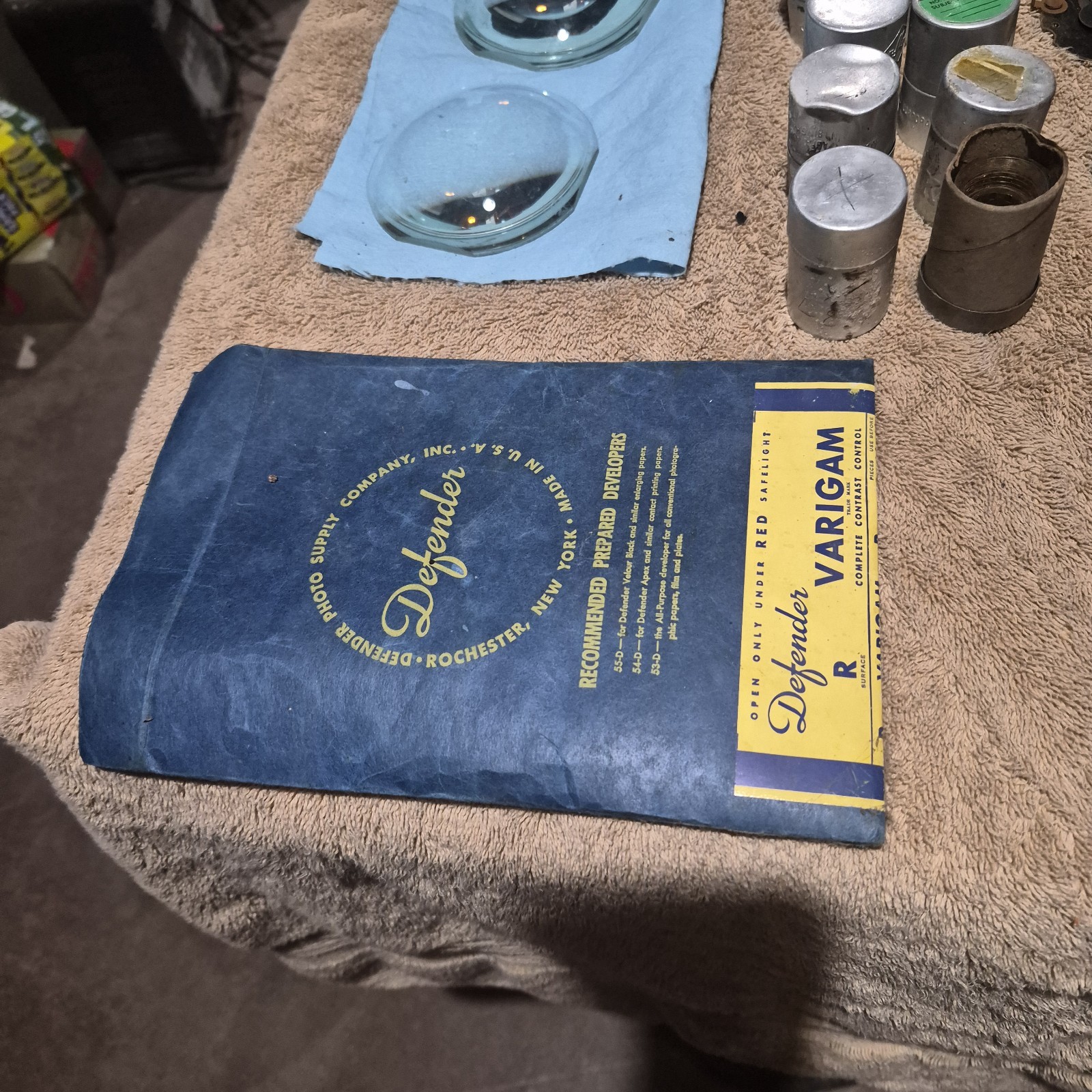 Vintage 1940s Agfa Darkroom Collection NOS Film, Zeiss Ikon Defender Varigam