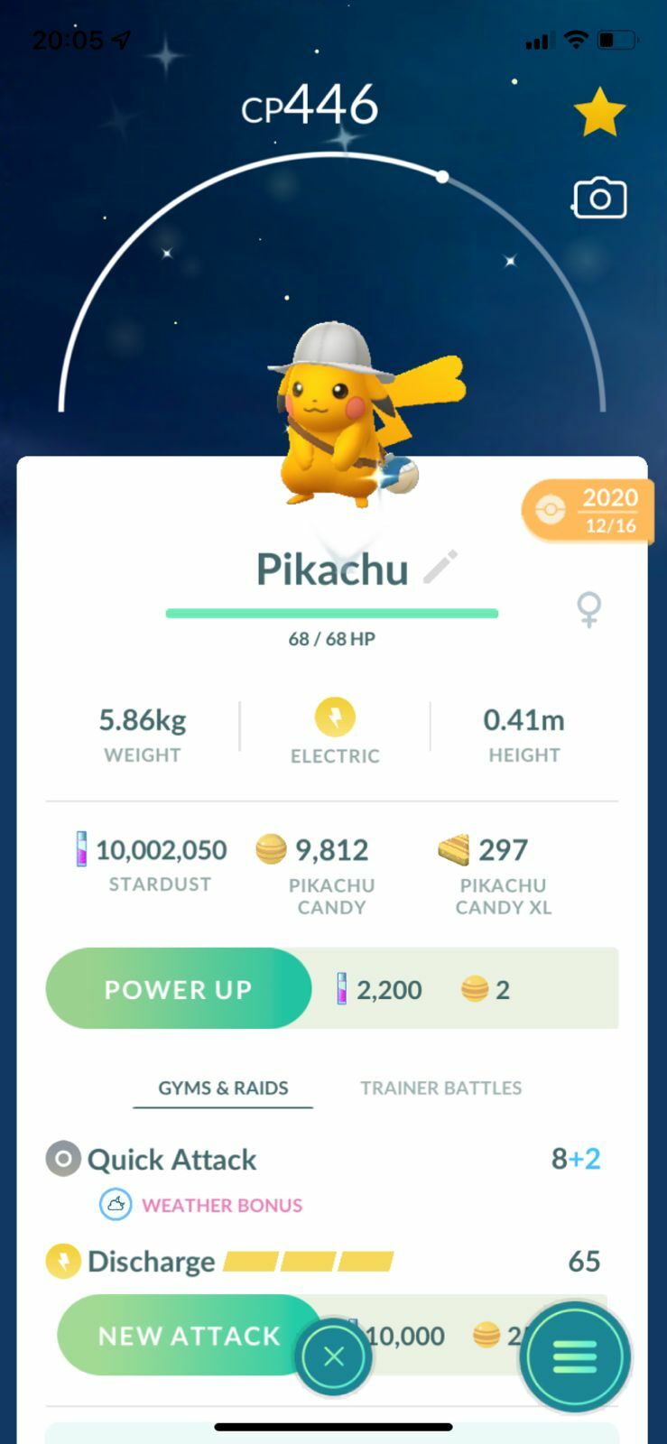 SHINY ✨ PIKACHU w/EXPLORER CUSTOME!!! ✨ - PKMN GO!!! - NOT REGISTERED