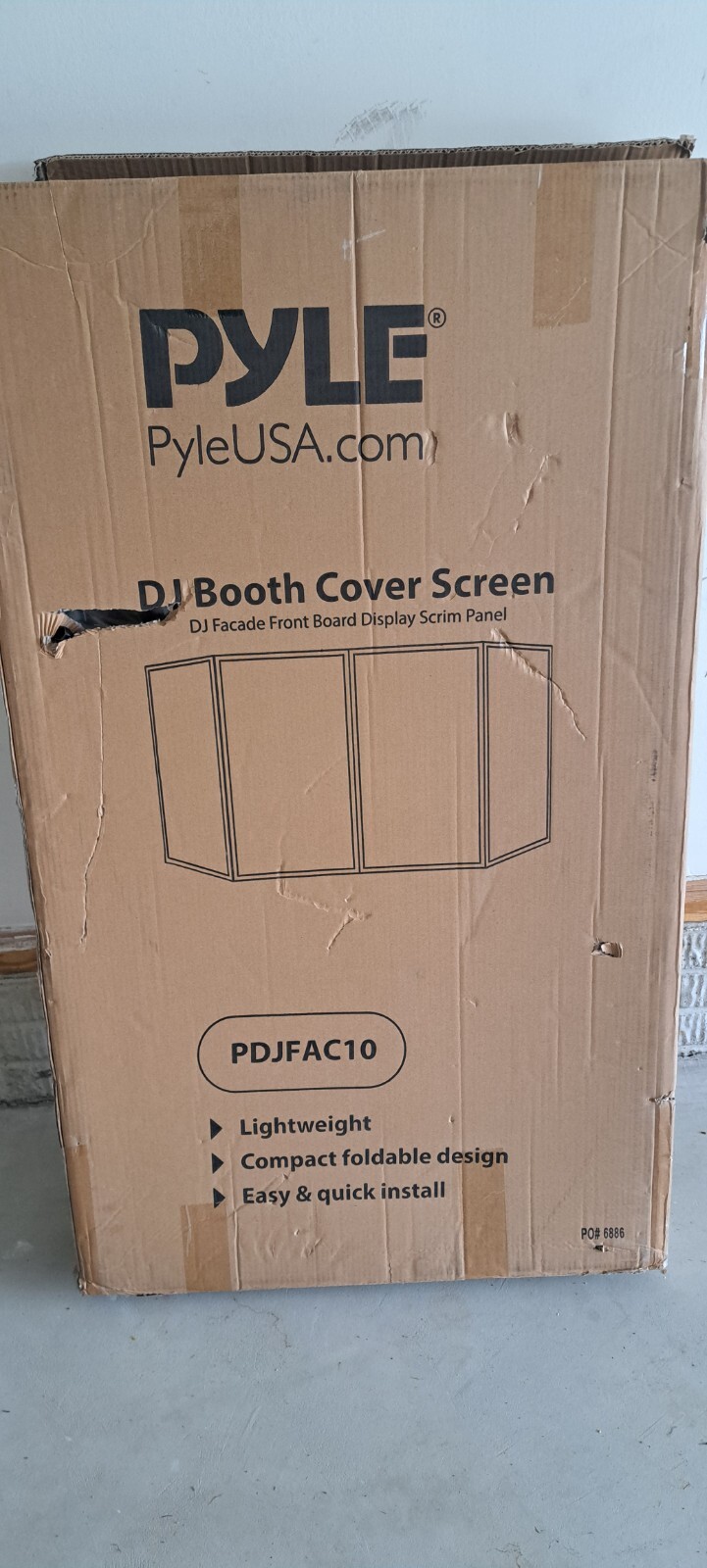 Pyle PDJFAC10 DJ Booth Foldable Cover Screen - White