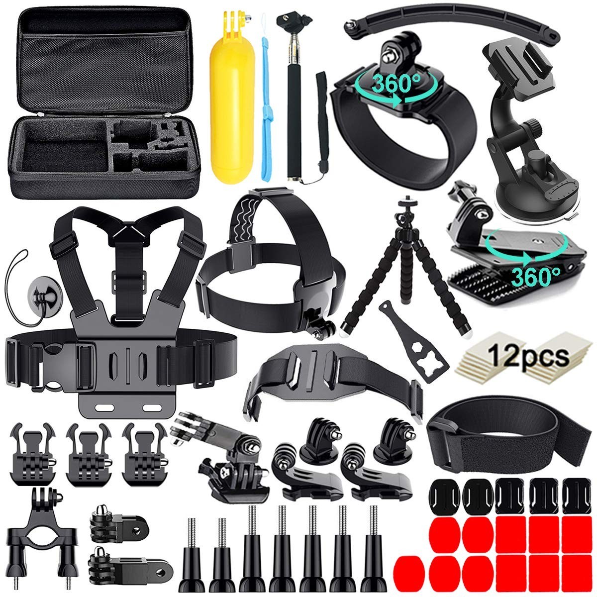 61 in 1 Action Camera Accessory Kit for GoPro, Insta360, DJI, AKASO, SJCAM - Ult