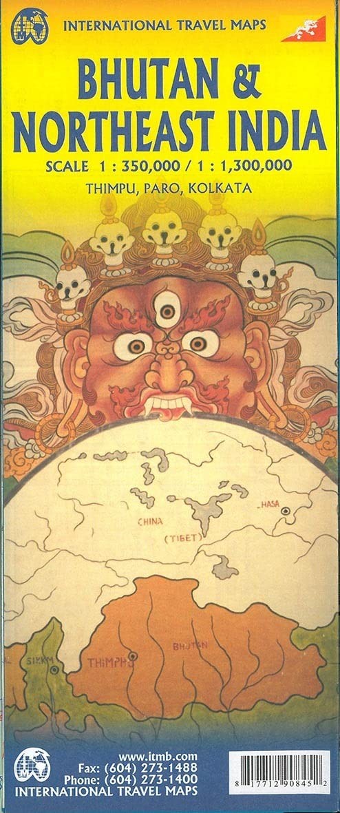 Bhutan & Northeast India Travel Reference Map 1350K/11.3M