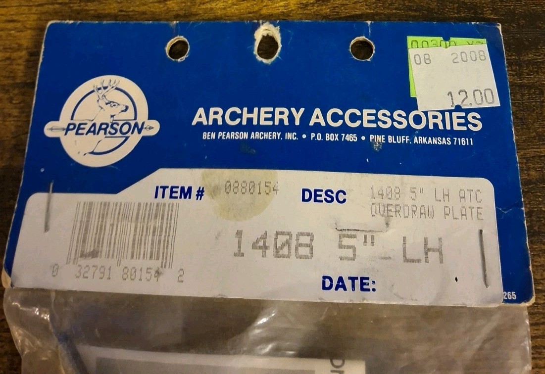 Pearson Archery Accessories 1408 5" LH Left Hand ATC Overdraw Plate
