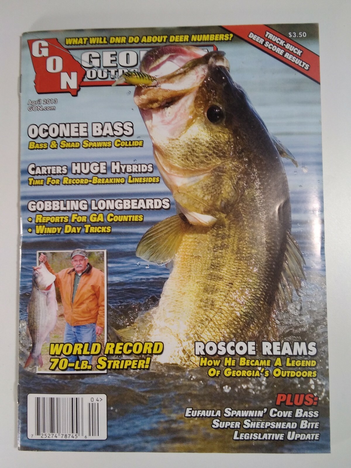 Georgia Outdoor News Mag Vtg 2013 Rare Bass Fish Deer Turkey Roscoe Ream Bramlet