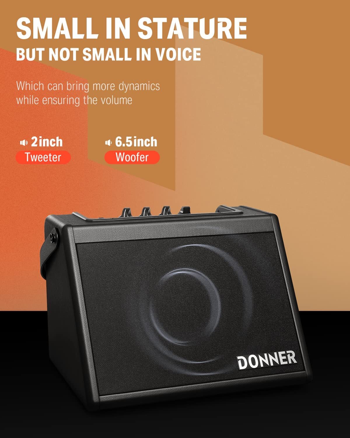 Donner DDA-20 Electric Drum Amplifier 20W 2 Channel Electric Piano Amp Portable