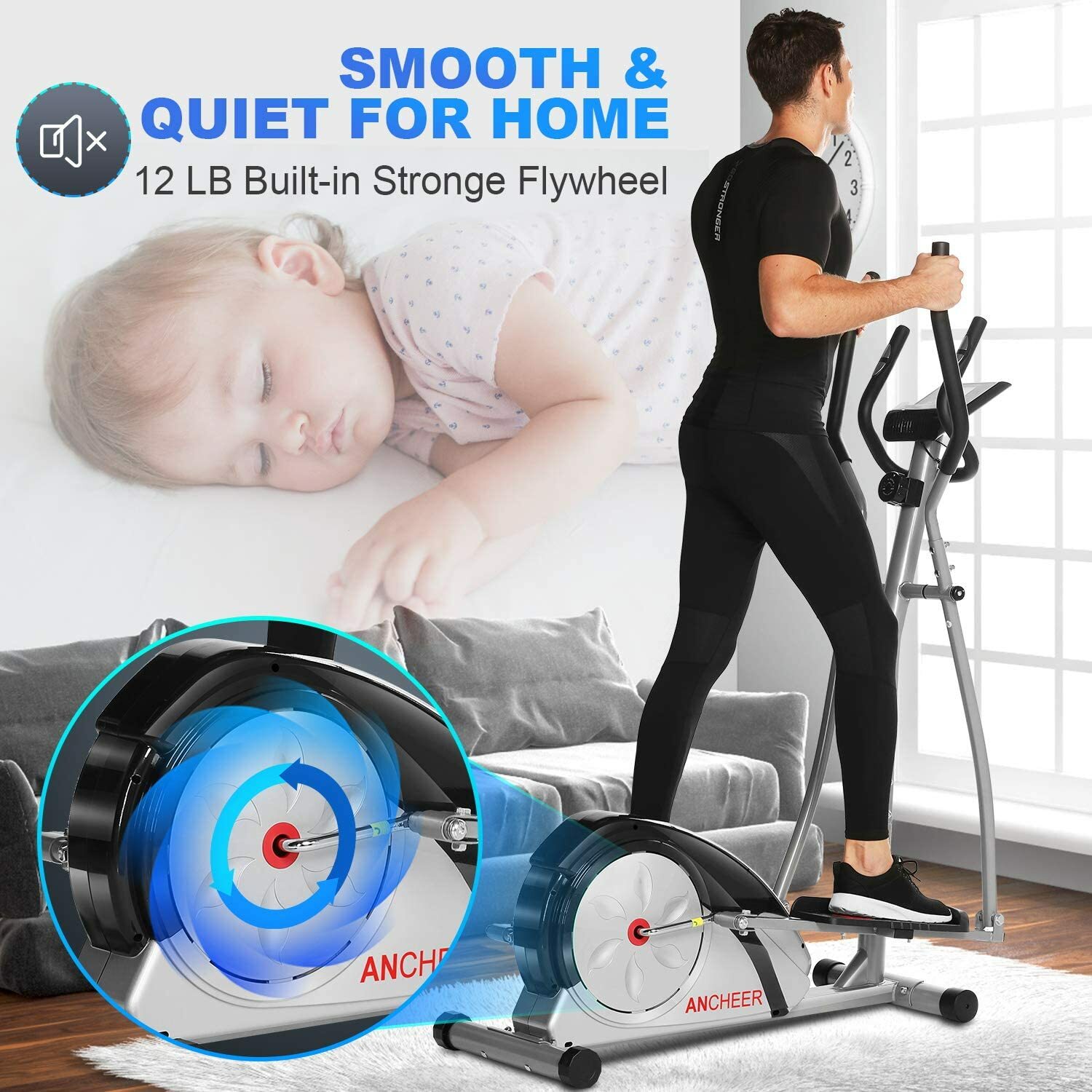 Elliptical Exercise Machine Magnetic Elliptical Training Machines for Home Gym