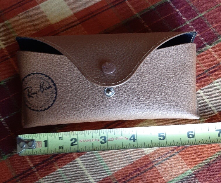 Ray-Ban Brown Pleather Sunglasses Case Soft Case Snap Close Ray Ban