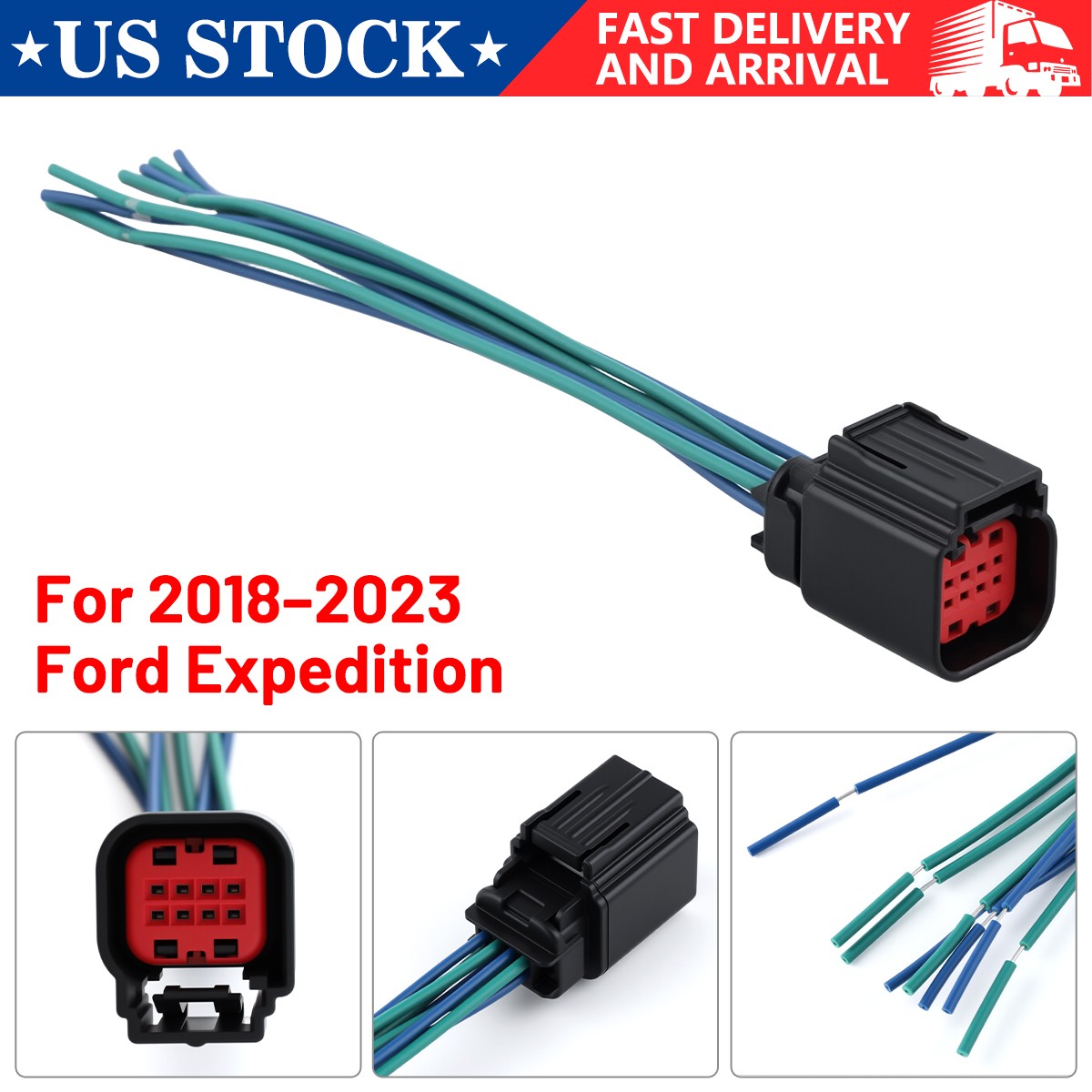 8-Way Front Radar/Sonar Sensor Connector Pigtail For 21-22 Ford Mustang Mach-E
