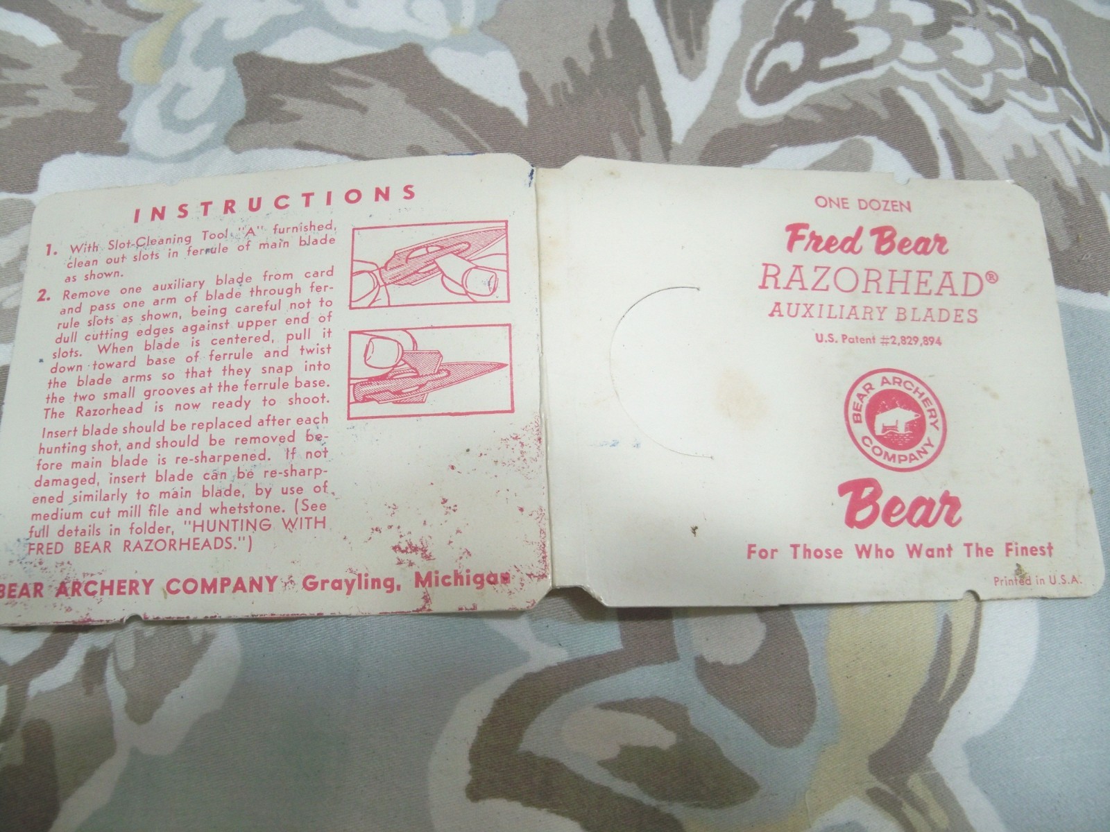 Fred Bear Vintage Take-Down Recurve Bow 3-2894 1970s + Many Extras – EXCELLENT