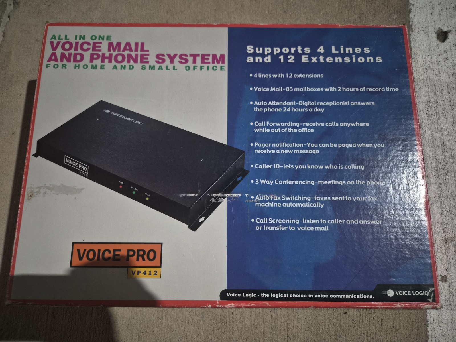 Voice Logic VP-412 VOICEPRO 4-line All in one Voicemail And Phone System *NEW*