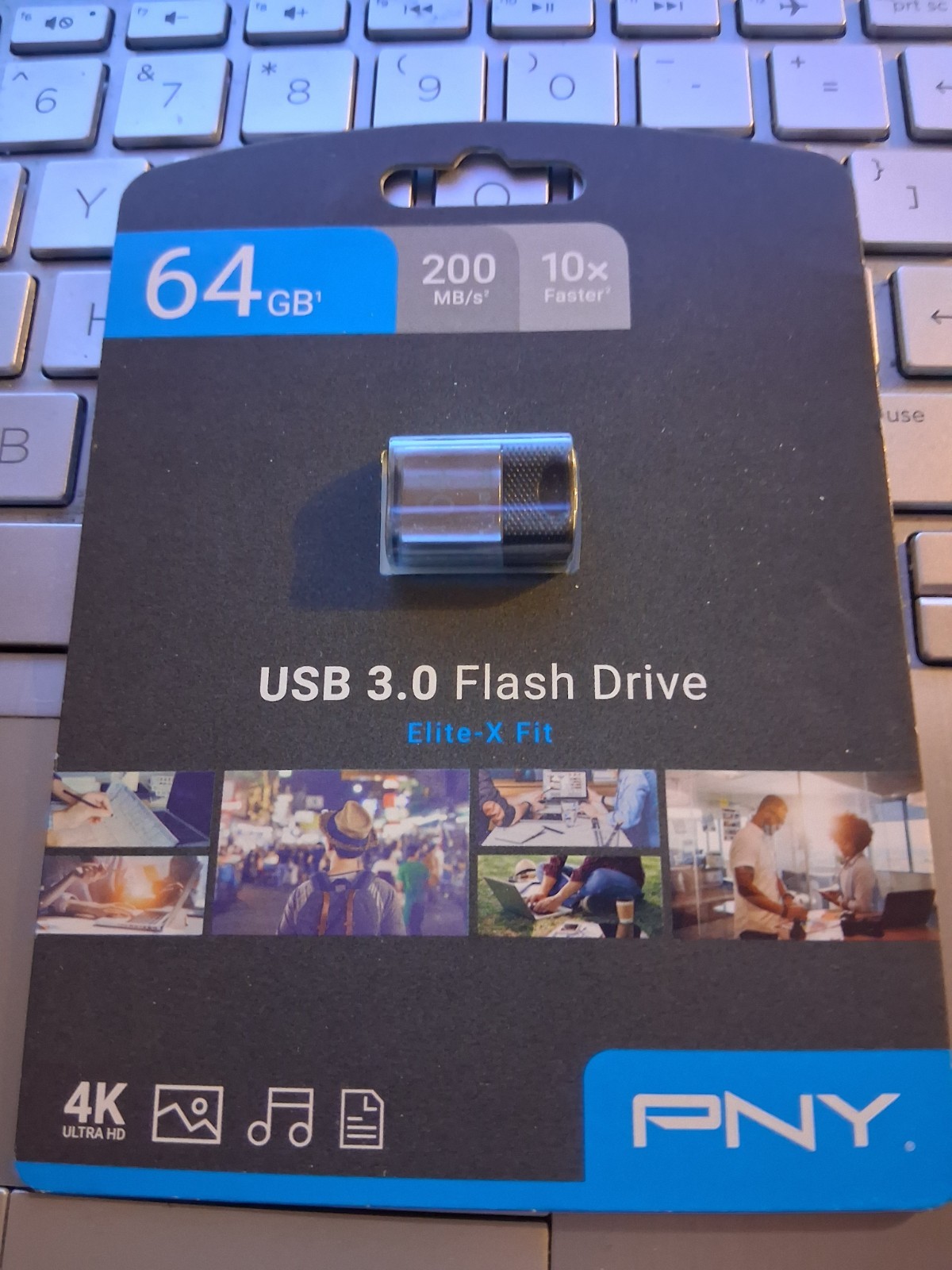 PNY P-FDI64GEXFIT-GE 64GB Elite-X Fit USB 3.0 Flash Drive - Black