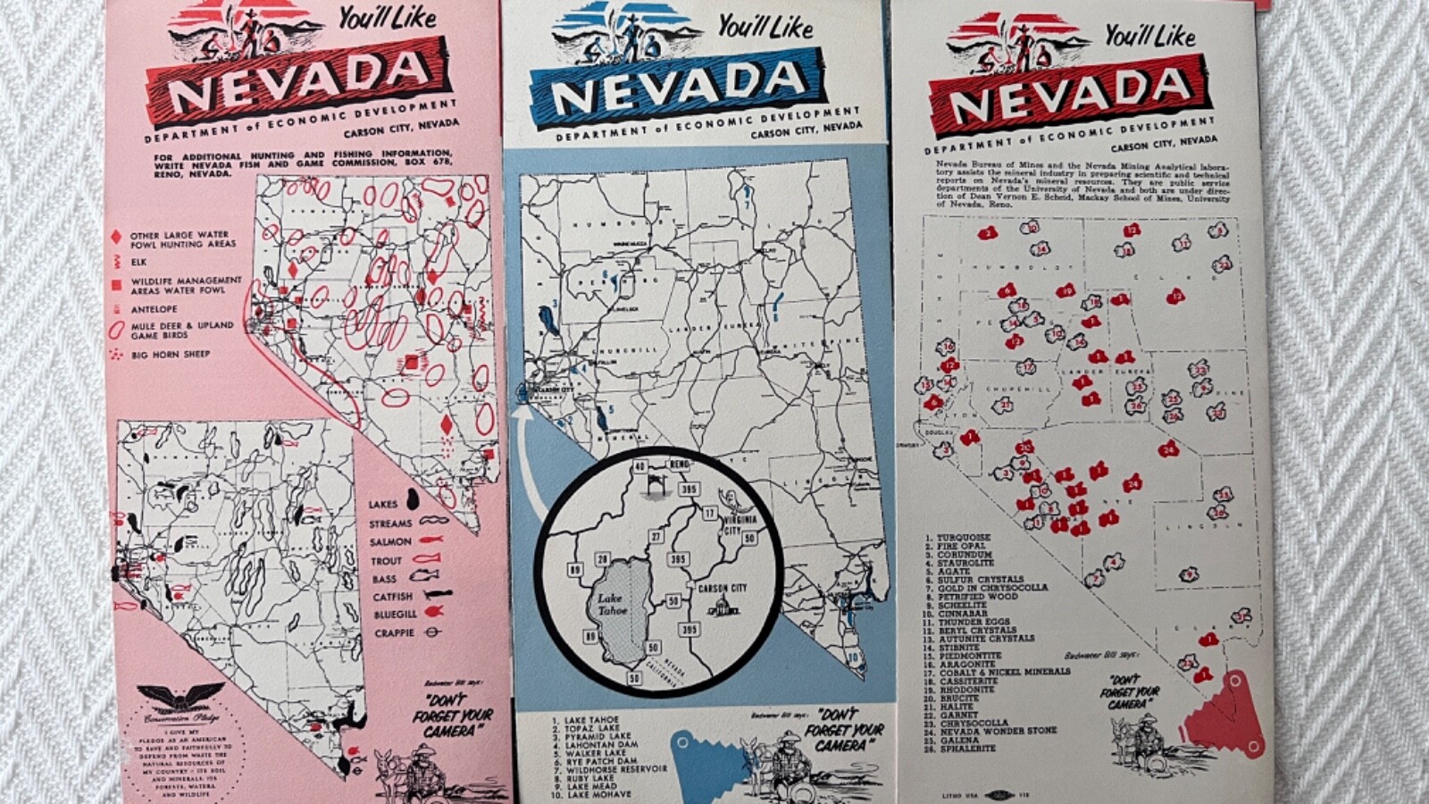 6 NEVADA TRAVEL BOOKLETS