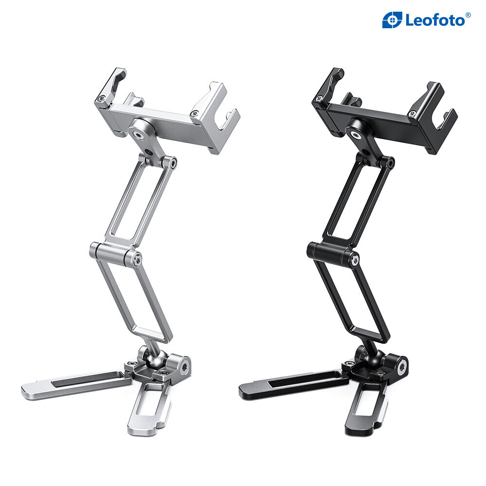 Leofoto PS-4 Foldable Multi-Functional Smartphone Clamp Silver