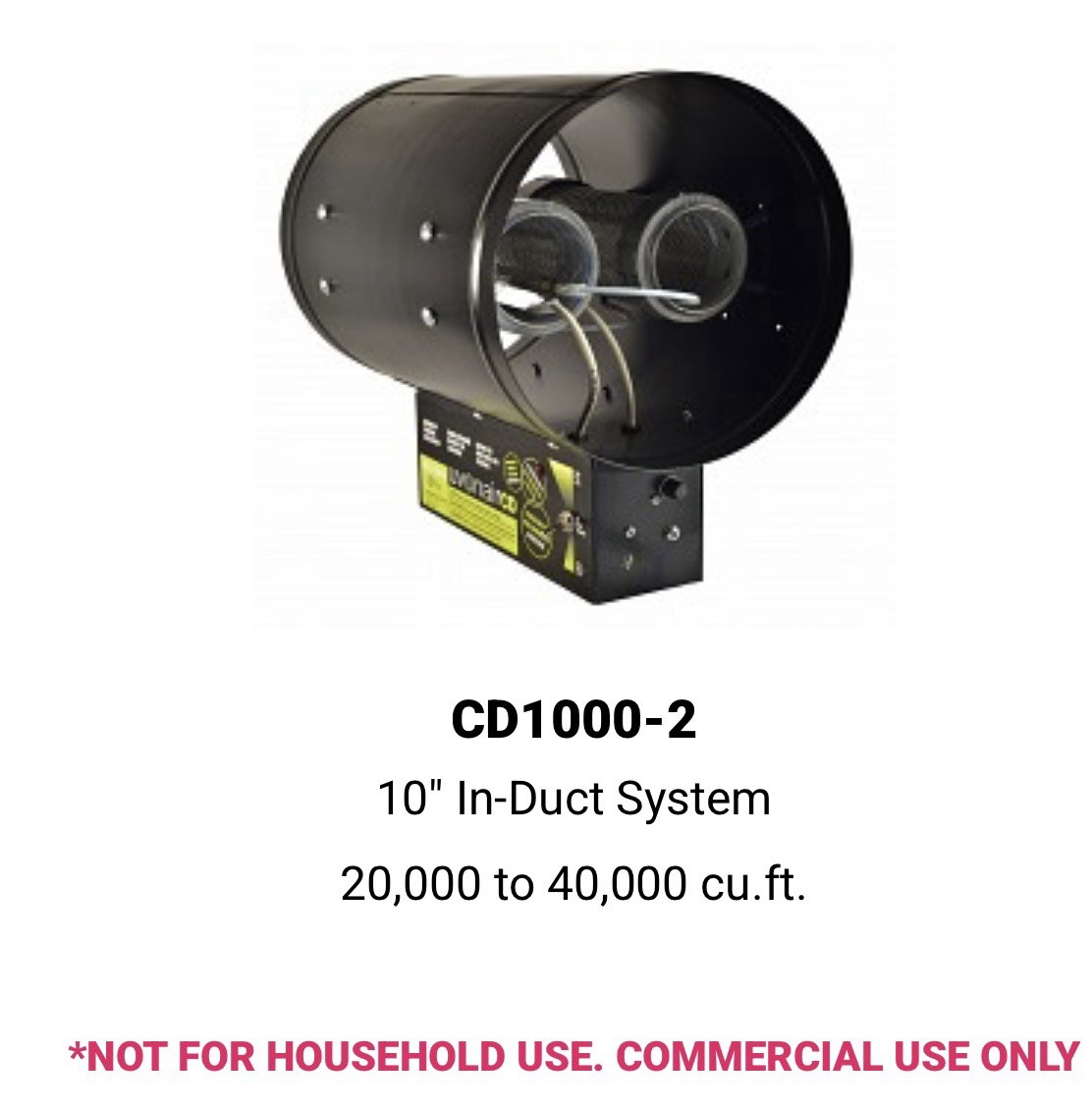 Uvonair Cd Ozonator Ozone Generator Odor Eliminator Commercial