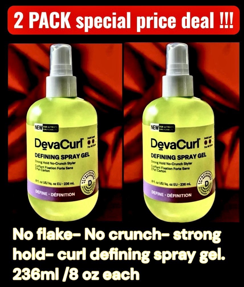 2pk DevaCurl Defining Spray Gel- Strong Hold - No Crunch/Flake -Definition 236ml