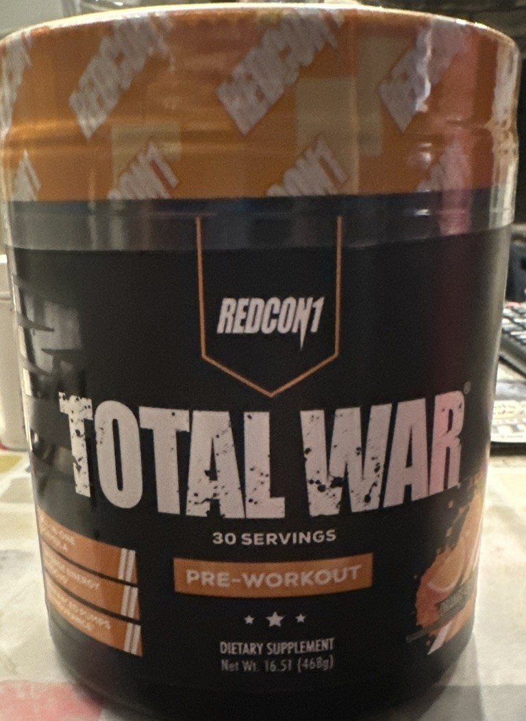 TOTAL WAR Preworkout 320mg Caffeine & Amino Acids ORANGE Crush NEW Exp 6/2027