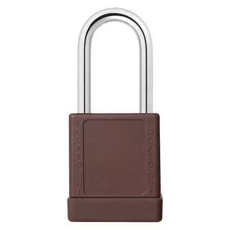 Zoro Select 48Jr89 Lockout Padlock, Keyed Different, Aluminum, Brown, 1 1/2 In,