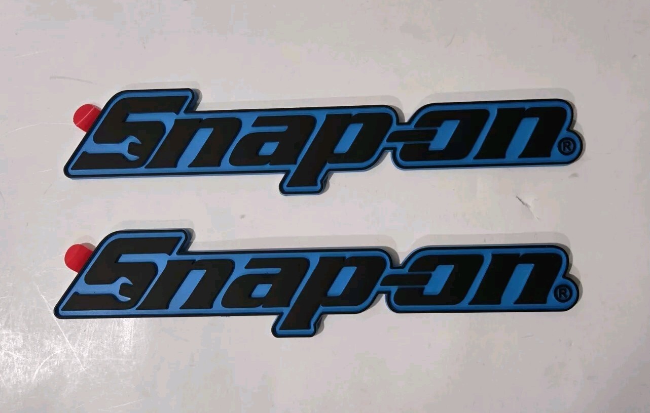 2PACK SNAP ON TOOL BOX LOGO EMBLEM MATTE BLUE Plastic Badge Decal 8" NEW + GIFT