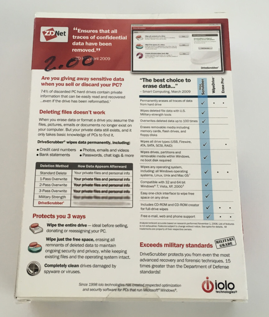 IOLO: DriveScrubber PC Software