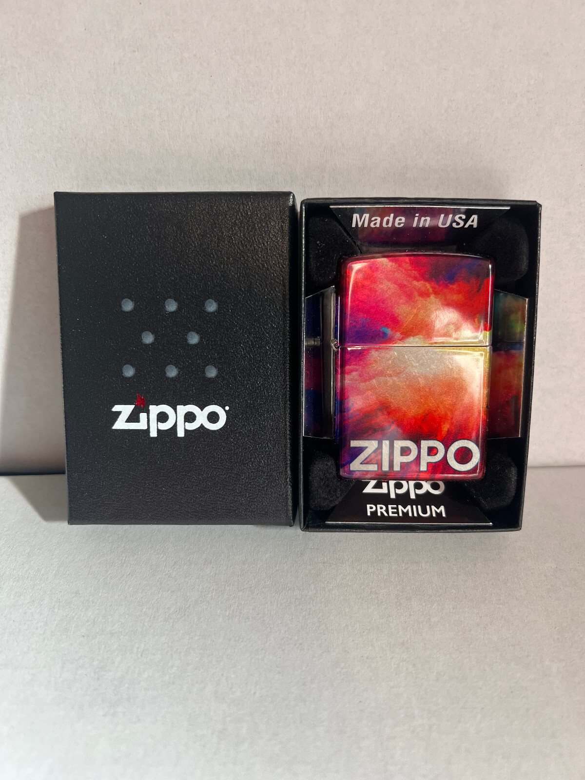 Zippo Lighter - Premium 540 Fusion Lighter - Tie Dye - Street Chrome with logo