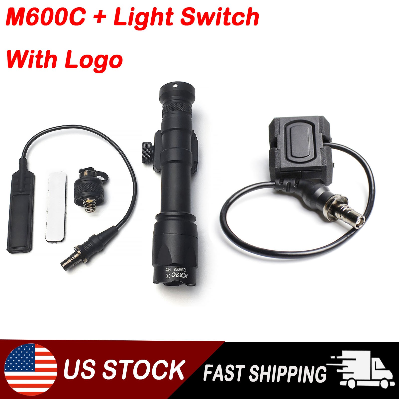 M600C Tactical Flashlight White LED illumination Light with Mod button Switch US