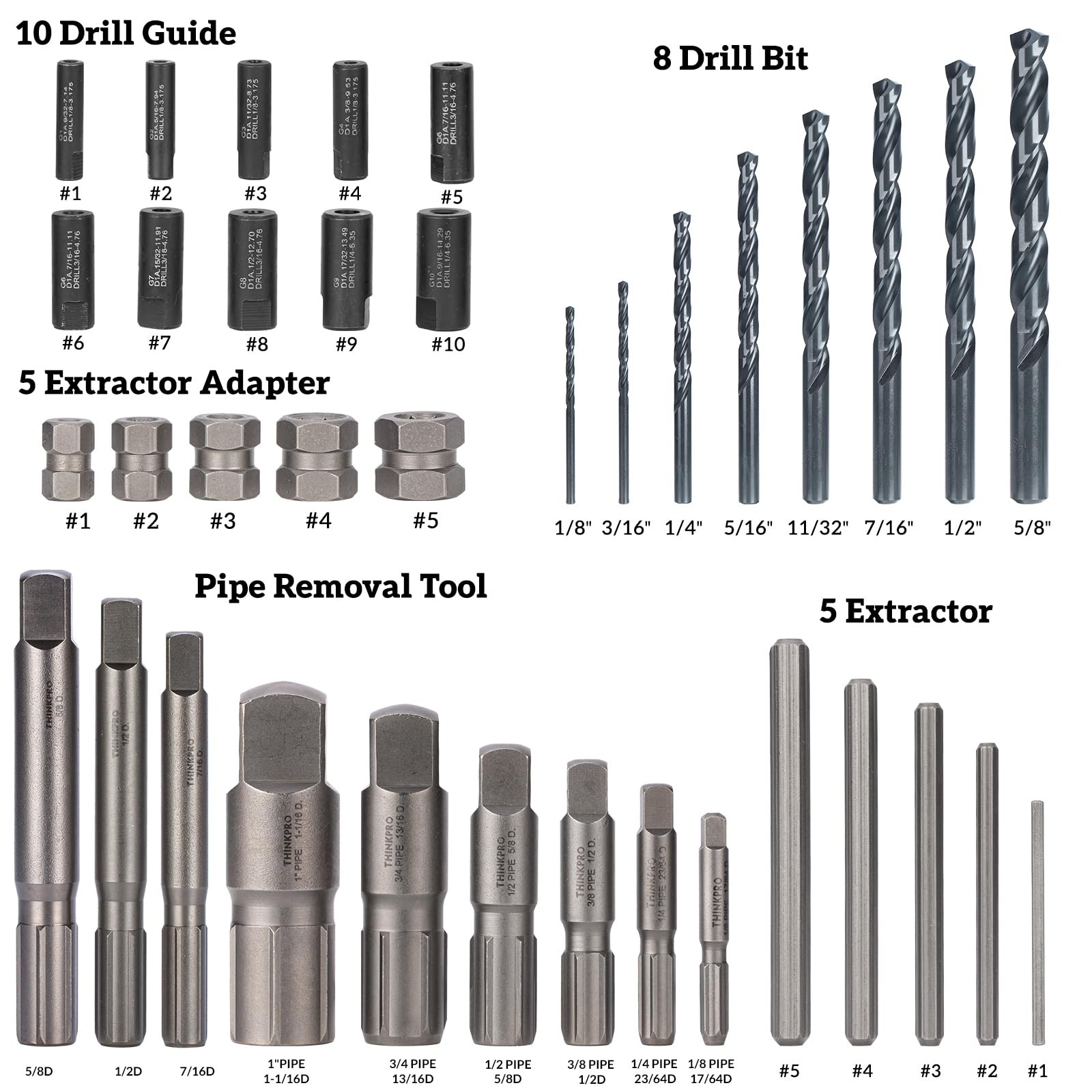 Bolt Extractor Kit,37 PCS Screw Extractor Set,Drill Bit with Drilling Guides,...