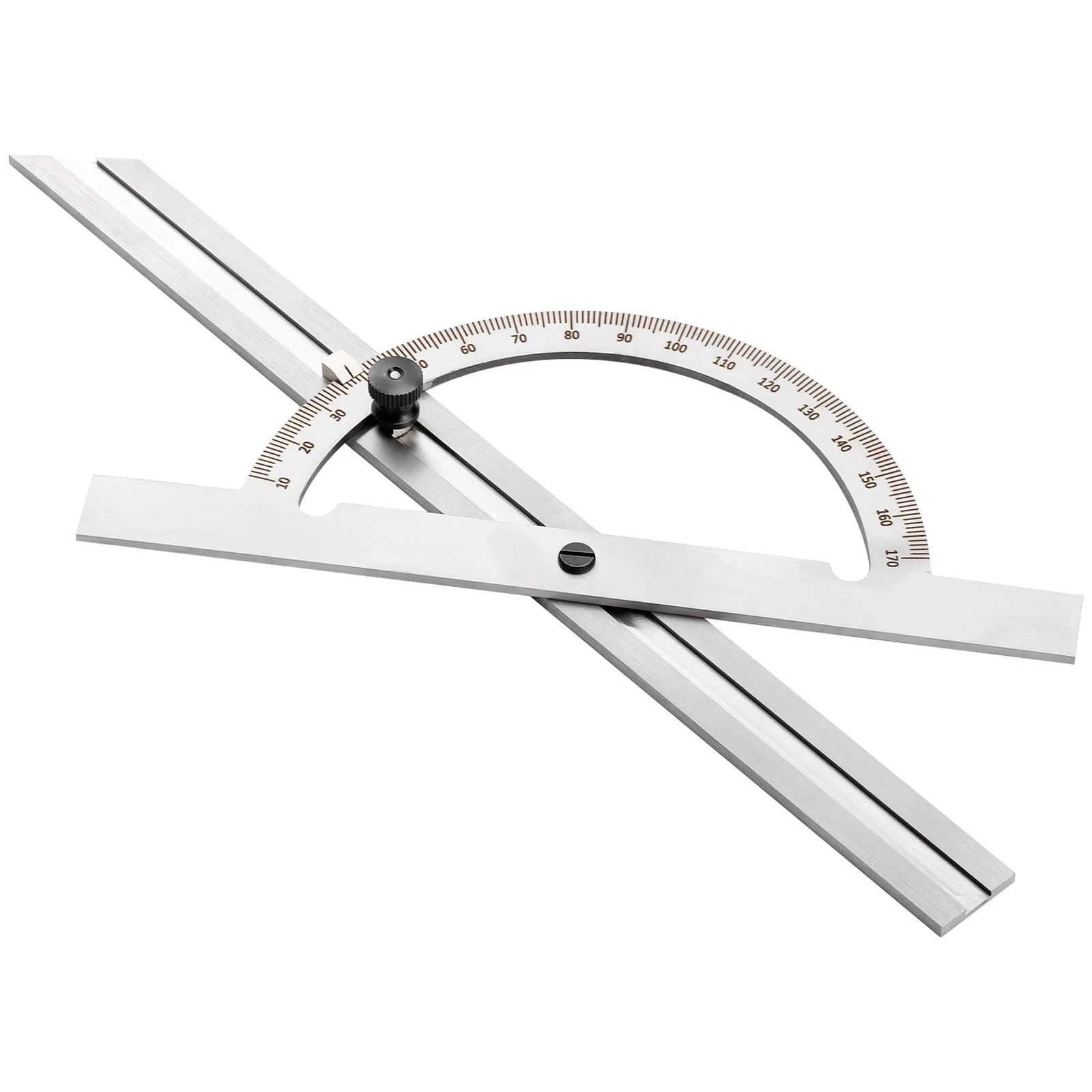 12" Steel Protractor Angle Finder Sliding Bevel Gauge Metal Protractor for Co...