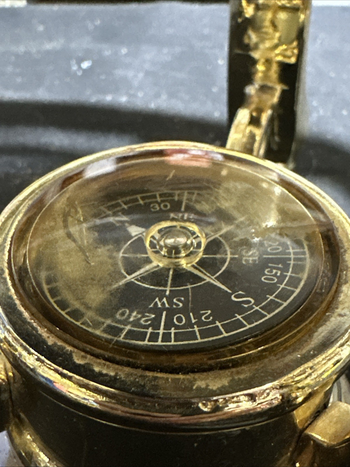 Blue Lapis Tabletop Globe, Rotating, compass, Gold-Finish tripod Base